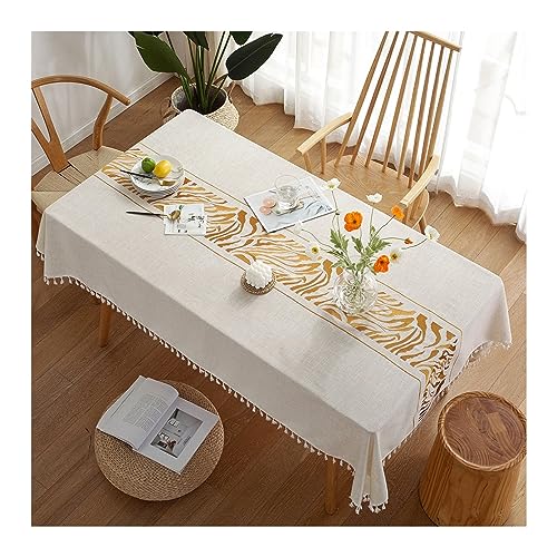 Nappe de table anti tache imperméable jaune motif zèbre 100x160cm