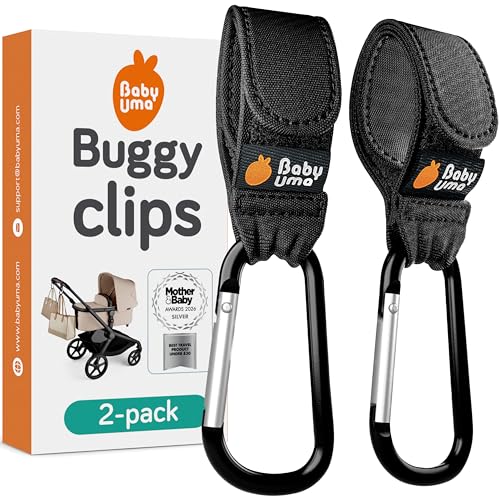 Baby Uma Buggy Clips - 2022 Double-Platinum Winning Pram Clips Universal Pram Accessories 5 kg Weight Capacity & Non-Slip Baby Travel Essentials