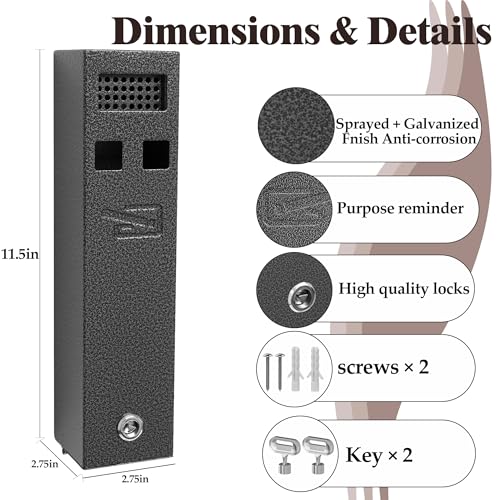 Numeroustar Easy To Clean Cigarette Butt Receptacle For Outside, Outdoor Cigarette Butt Disposal, Commercial Smoking Receptacles To Avoid Discarding Cigarette Butts-Black thumb #1