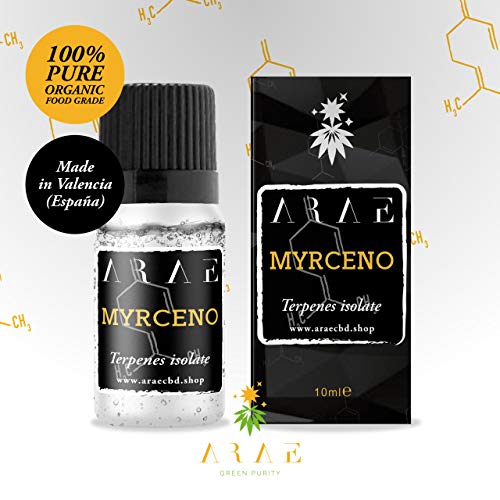 ARAE - Terpeno Puro Mirceno - 100% puro orgánico de grado alimenticio, fabricado en España, calidad GMP, 10ml
