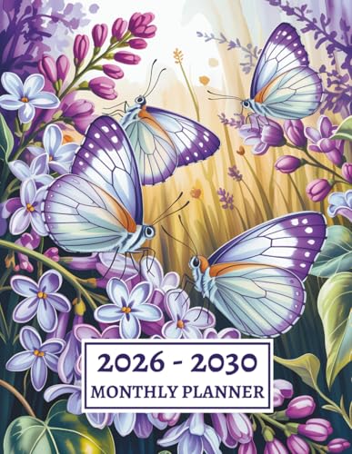2026-2030 Monthly Planner: 5 Year From January 2026 To December 2030 With Butterflies and Flowers Cover image 2