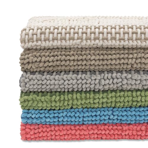 Alfombra de baño absorbente en algodón trenzado con relieve suave 6