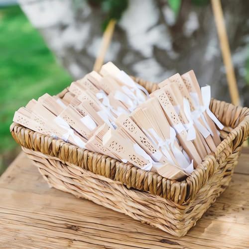 Éventails de mariage personnalisés bois rustique pour cadeau invité été - 4