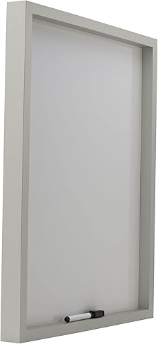 Miniatura 6 de Mikasa Pizarra blanca enmarcada plateada, incluye 1 marcador, plateado, 21 x 17 x 1.5 pulgadas