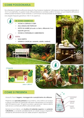 Mosquito Trap – Nuova Trappola Antizanzare con Larvicida Zanzare e Adulticida – Efficace 3 Mesi – Insetticida Anti Zanzare Giardino Uso Esterno - ORMA - 1 pz - 6