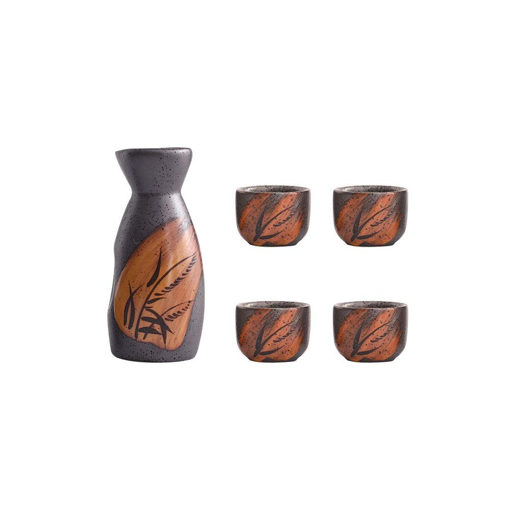 Set 3 Pièces Tasses Saké Japonais Céramique Bleu Étoilé - Pot + 2 Tasses Traditionnelles