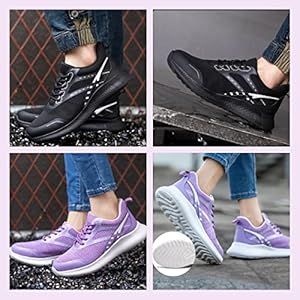 Dajingkj Veiligheidsschoenen voor Dames, Lichte Werkschoenen, Slag- en Punctuurbestendige Schoenen met Stalen Neus, Ademend, Wandelschoenen, 40.5 EU
