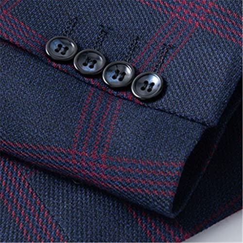 Suit Pants Vest 3-Piece Suit Men's Business Casual 3-Piece Plaid Suit Jacket Pants Vest3