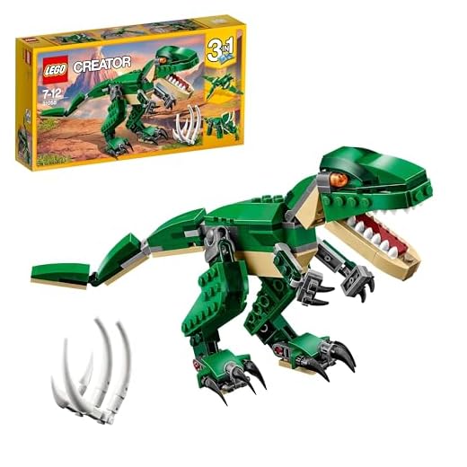 LEGO 31102 Creator 3-in-1 Feuerdrache, Feuerdrache - Säbelzahntiger - Skorpion Bauset 6 LEGO Creator 31058 - Dinosaurier, Dinosaurier Spielzeug