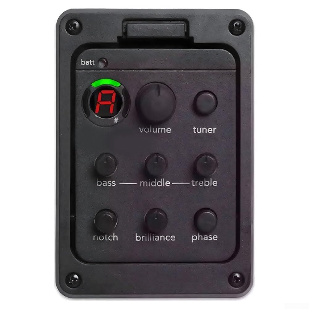 Gitara akustyczna Preamp System 4-pasmowy equalizer piezo pickup cyfrowy tuner on board 55 x 84 mm
