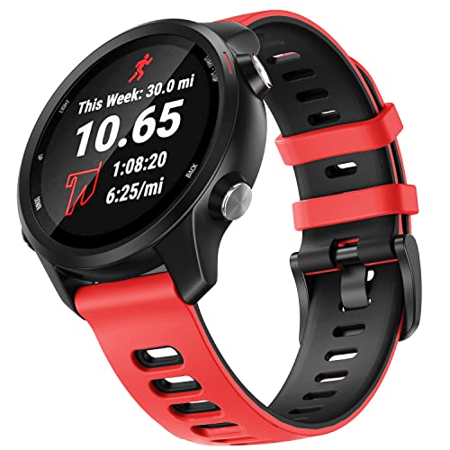 ANCOOL Compatible with Vivoactive 3 Band,20mm Quick Release Soft Silicone Replacement Strap for Forerunner 645/Galaxy Watch 42mm/Gear Sport/Galaxy Active 2 -Red
