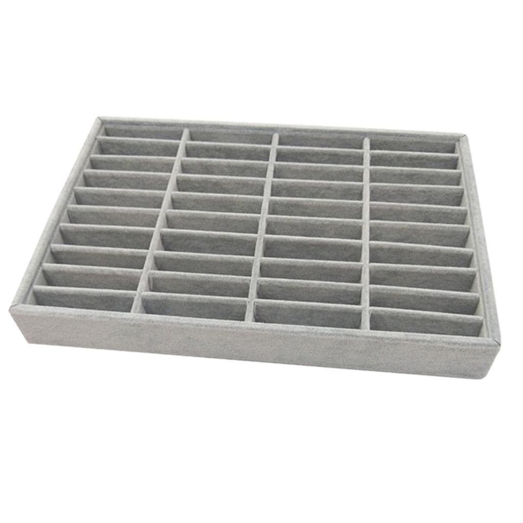 barenx Plateau de rangement à 40 compartiments pour bracelets et bijoux - Gris