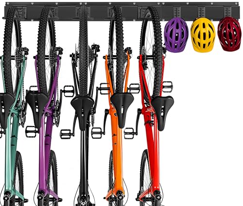 OUUTMEE Support Vélo Mural Vertical en Acier au Carbone, Système de Rangement Mural Réglable,...