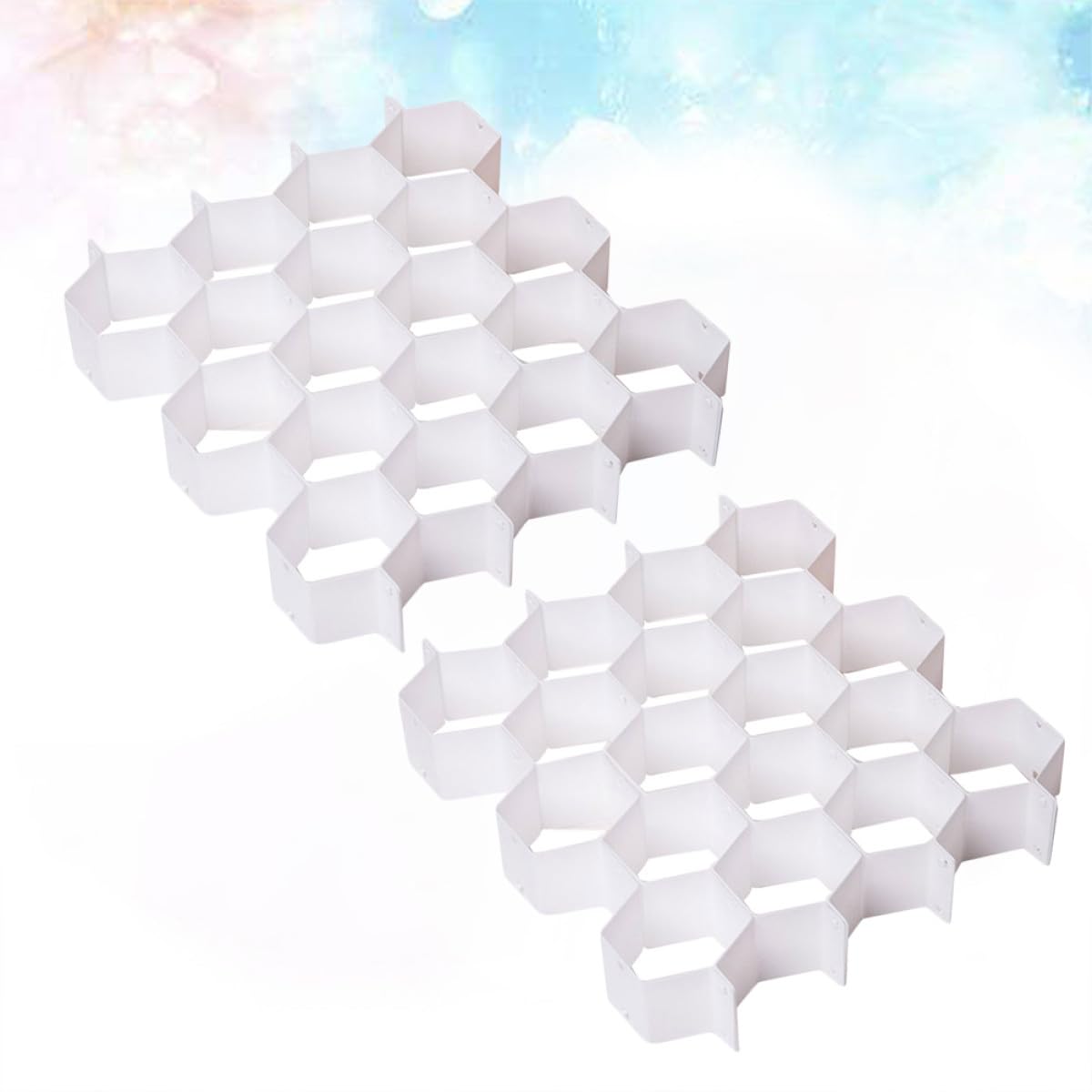 4 Organizador Panal de Juegos Cajones Plástico Blanco para Ropa Interior | Diseño Móvil y Ahorra Espacio, Separa Leggings y Bras en Armario Cama