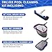 POOLAZA Deluxe Swimming Pool Cleaning Kit Including 20'' Pool Brush Head & Heavy Duty Pool Nets for Cleaning (17.5''Pool Net Skimmer & Semi-deep Ultra Fine Mesh Pool Skimmer Net with Aluminum Frame)