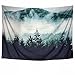 Heopapin Misty Forest with Mountains Tapestry Fog Fantasy Magical Trees Landscape Wall Hanging Mandala Bohemian Wall Tapestry 3D Vision Nature Tree Tapestry Wall Hanging