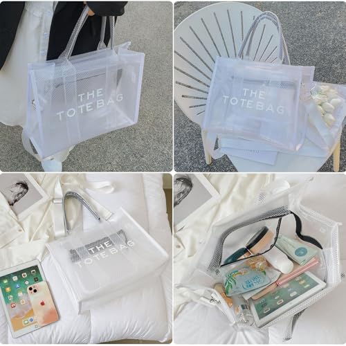 Image of Clear Tote Bag Stadium Events Large Clear Purse for Women Transparent Crossbody Bag for Concert,Work,Beach,Sport