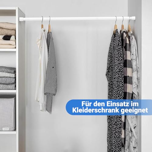 Aizesi 2 StüCk Gardinenstange Ohne Bohren 82-150cm，5/8 Durchmesser, Teleskopstange Vorhang, Weiß Gardinenstange Zum Klemmen - Teleskopstange, Duschstange & Kleiderstange