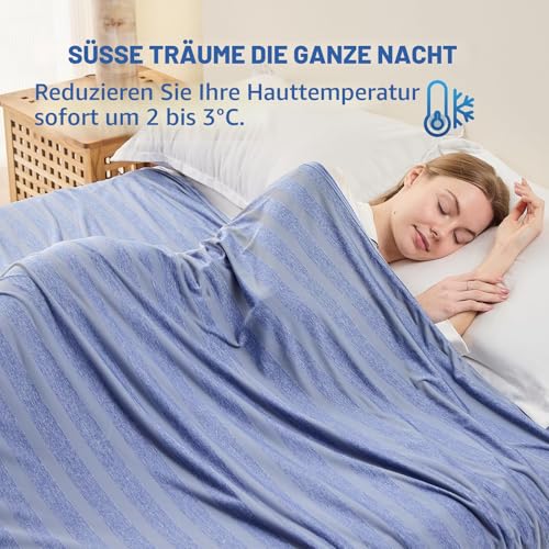 EMME Kühldecke Kühlende Decke, Arc-Chill Q-Max>0,5, 230 x270 cm, 2 in 1 Doppelseitige Dünne Sommerdecke, Leicht Atmungsaktiv Tagesdecken… – Ansicht 2