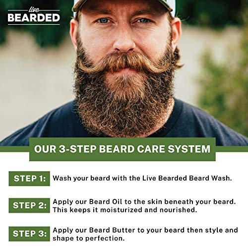 Live Bearded: Beard Oil And Beard Butter Grooming Kit - Tombstone - All-Natural Ingredients With Shea Butter, Argan Oil, Jojoba Oil And More - Beard Growth Support - Made In The Usa #TOP5