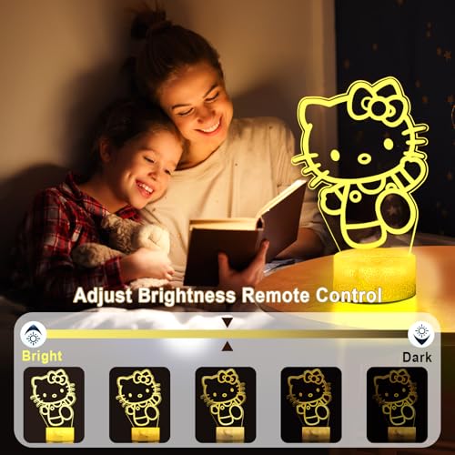 Image of KIEAL 16 Colors Cartoon Night Light, Anime Character Change Decor Lamp with Remote, Dim, Timer, Fans Kids Gifts for Christmas Birthday Boys Girls