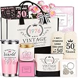 50th Birthday Gifts for Her, Vintage 1976 Happy 50th Birthday Gifts Basket for Women Unique Gift Ideas for 50 Year Old Women Mom, Wife, Sister, Friend, Colleague Funny Bthday Gift Turning 50 Year Old