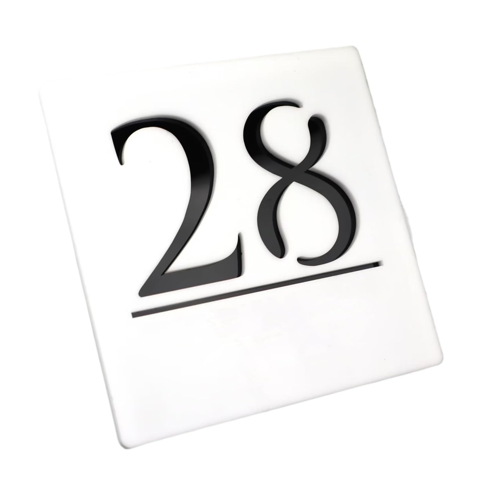 1 Uds. Números De Casa Modernos Acrílicos, Señal Puerta, Dirección, Calle, Letras 3D, Placas, Nombre Al Aire Libre, Placa Decorativa for El Hogar(White Black,20x20cm)