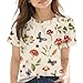 Girls Short Sleeve T-Shirts Cute Sunflower Print Kids Summer Tops Loose Crewneck Casual Basic Tees for Boys 3-14 Years