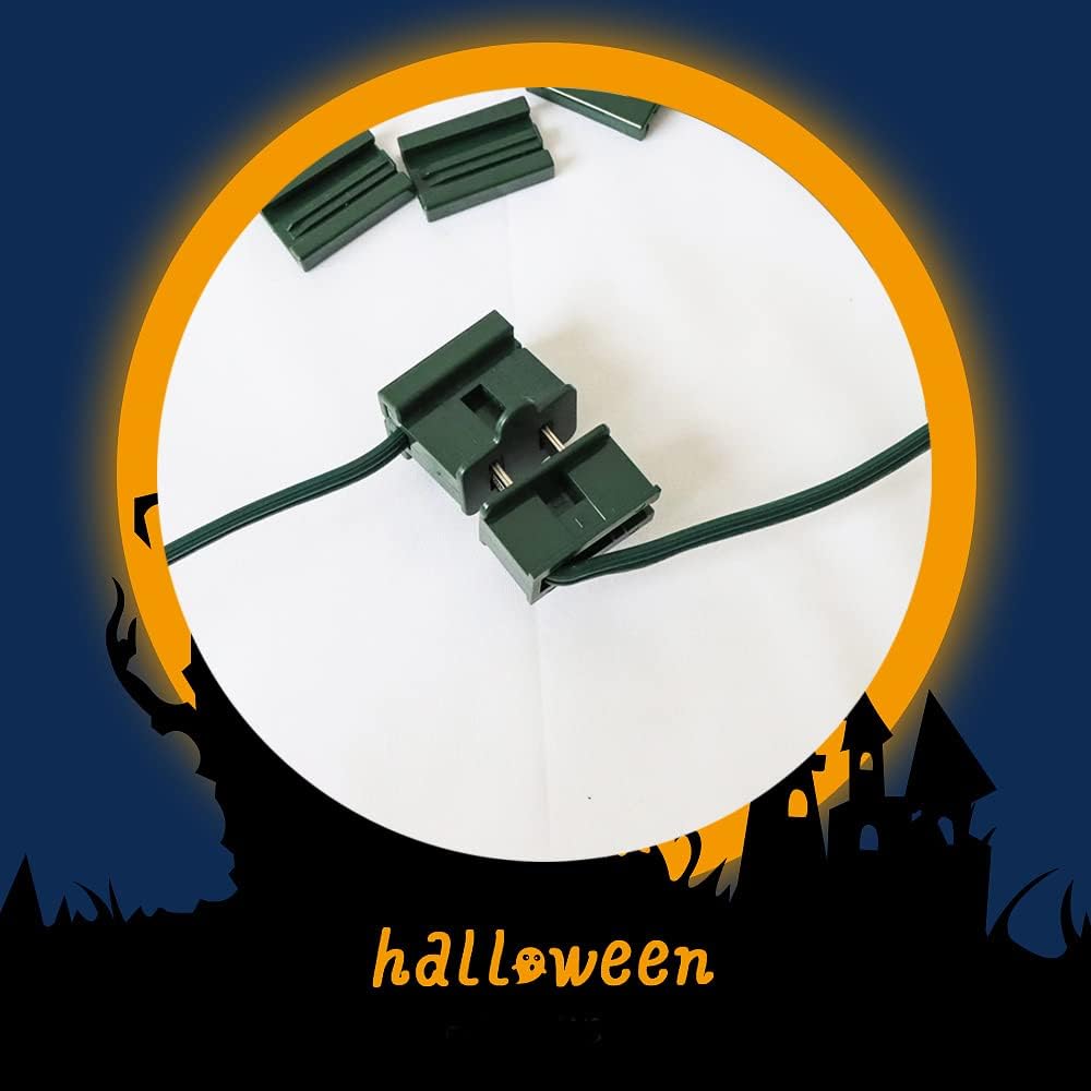 (25) Pack Vampire Plug, Slip and Slide Plug Add,Extension Cord Ends Male and Female, Replacement Electrical Plug 2 Prong, SPT-2 Wire (spt2 Female, Green)