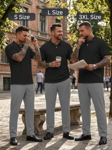 Image of GRECIILOOKS Textured Polo T-Shirt for Men | Premium Jacquard Collared Cotton Blend Polo | Smart Casual & Formal t Shirt for Men | Stylish t Shirt for Mens for Office, Party & Everyday