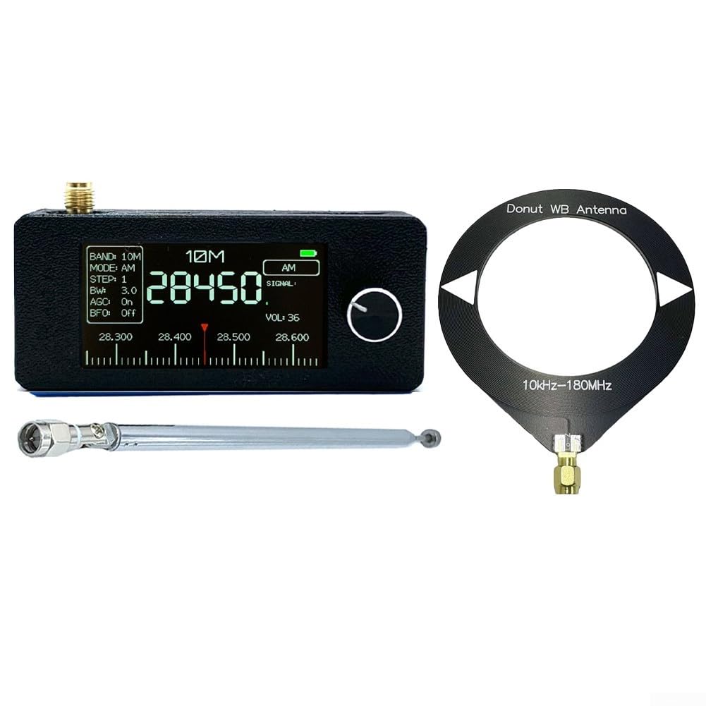 Receptor de radio de frecuencia completa, mini radio de bolsillo de 0.5-108 MHz, radio digital portátil con antena de bucle para camping, hogar, viajes al aire libre (B)