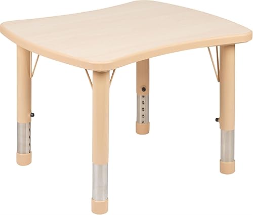 Flash Furniture Wren - Mesa de actividades rectangular de plástico natural ajustable en altura de 21.875 pulgadas de ancho x 26.625 pulgadas de largo