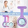3 Pcs Nurse Watch, Fob Watches for Nurses, Infection Control Design Nurses Watch, Health Care Nurse Doctor Paramedic Medical Brooch Fob Watch, Pocket Clock with Pin Fob Watch(White Pink Purple) #5