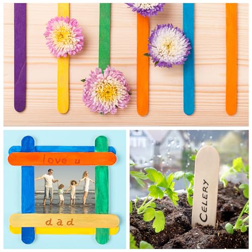 image for CRTWDMAN 60 Pieces Jumbo Craft Sticks, 8 Inch Natural Wooden Popsicle 