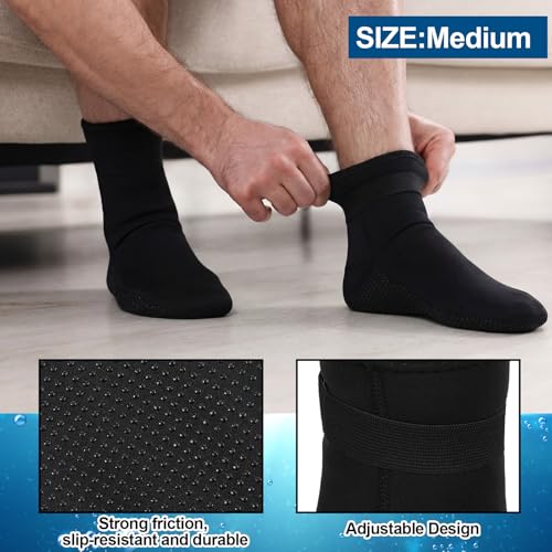Chicingyou 3mm Neoprene Gloves and Socks Diving Wetsuit Waterproof Thermal Gloves and Socks with Adjustable Waist Strap for Surfing Kayaking Rafting Sand Beach Volleyball Sports(Medium) - Thumbnail 3