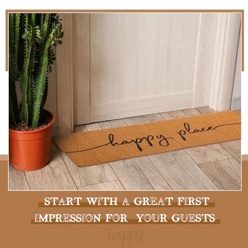 Ninehaoou Long Doormat 48''x16'' Front Door Mat for Entrance Inside Outdoor Large Decorative Door Rug Welcome Mat Runner Rug for Outside Home Entry Step(Happy Place,Yellow) by Ninehaoou - Used condition - Image 4