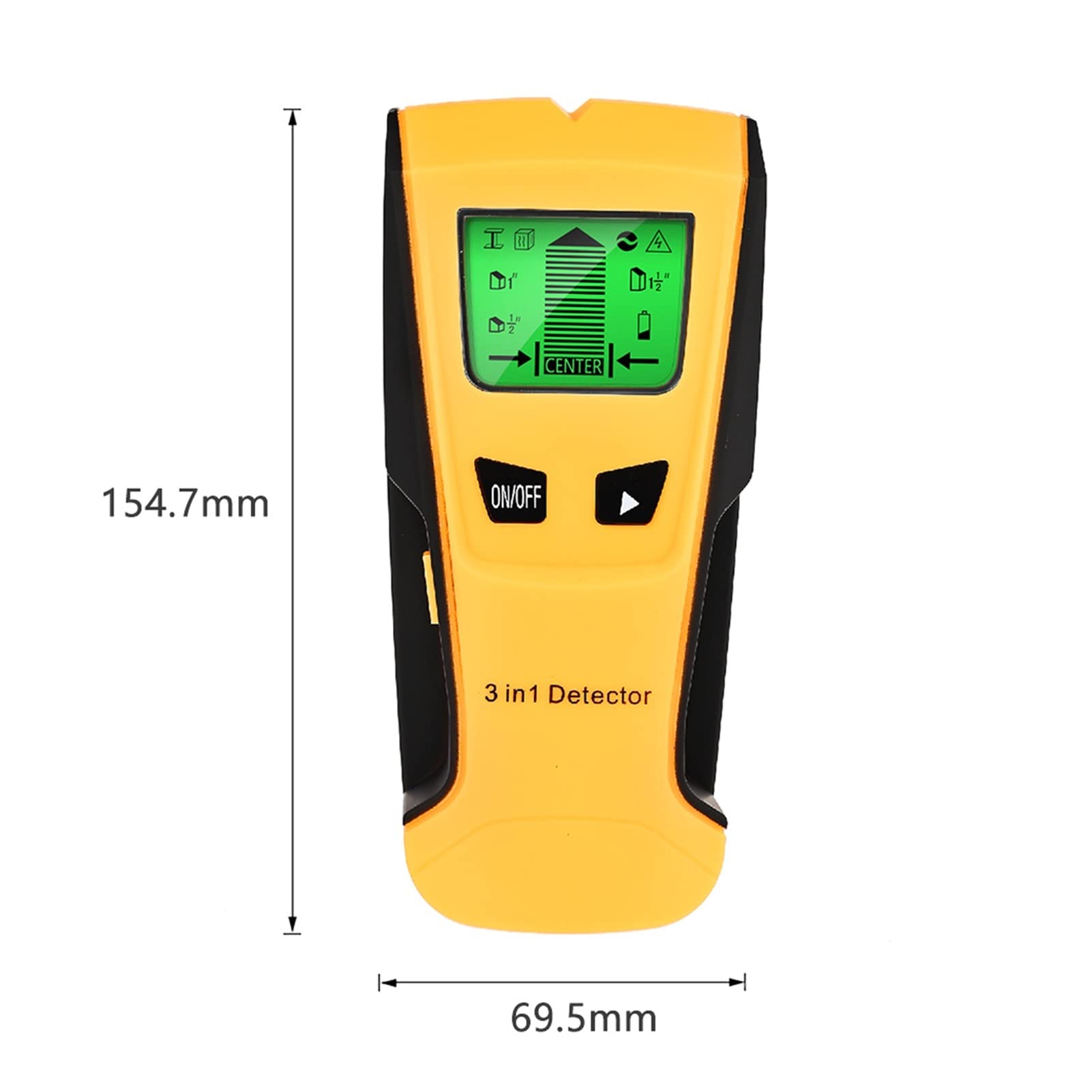 Wykrywacz metalu, Ściana Skaner 3 w 1 wykrywacz metali Znajdź metalowe Kołki AC. Napięcie Fire Wire Mur Detector Scanner Electric Box Detektor Mur Detector(Nero)