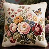 coussin alliance brodé point croix Fil à broder : sensation confortable, couleur vive, sûr et durable, pas facile à boulocher.