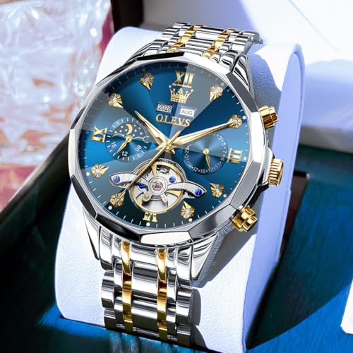 Image of OLEVS Watch Men Stainless Steel Watches Luxury Chronograph Men Wrist Watch | Multifunction,Diamond, Date, Business, Classic,Dress Watch for Men, Gift for Men, reloj de Hombre