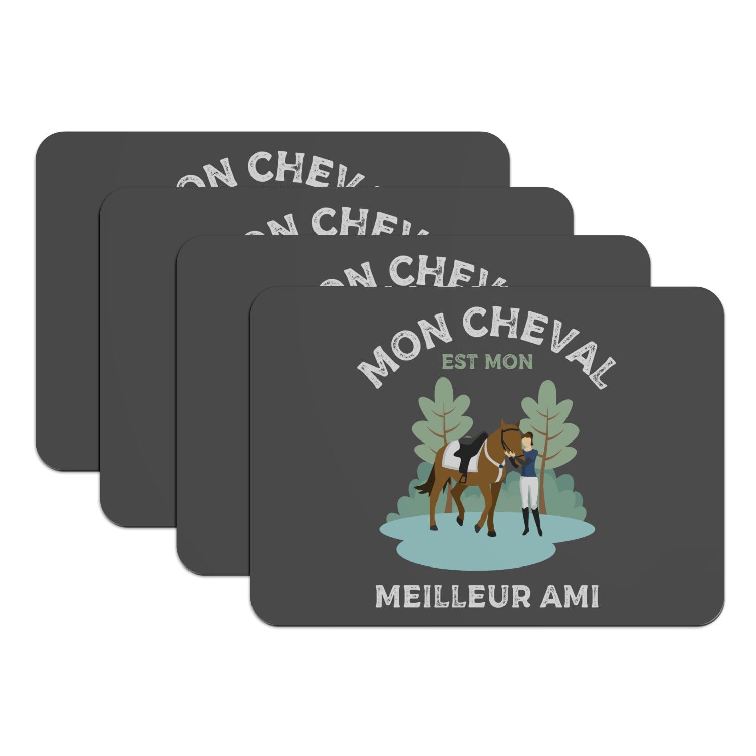 Sets de table équitation antidérapants en caoutchouc contre les rayures