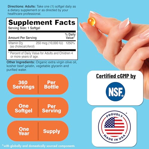 Image of Health Thru Nutrition Vitamin D3 10,000iu - 250 mcg 360 Mini Softgels