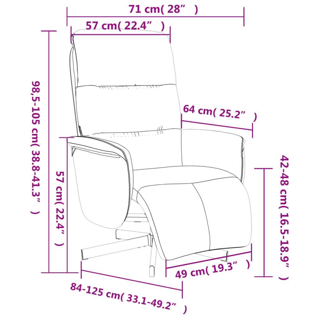 Fotel relaksacyjny z podnóżkiem, kremowy, 71 x 84 x 105 cm, obrotowy, regulowany, z tapicerowanym siedziskiem i podłokietnikami, ergonomiczny, do salonu, biura, czytania, relaksu i wellness