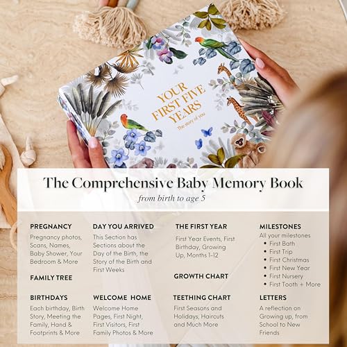 Livre de souvenirs pour bébé le cadeau de naissance idéal et mixte de 0 à 5 ans