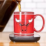 Uncanny Brands NBA Chicago Bulls Logo Mug Warmer with Mug Keeps Your Favorite Beverage Warm - Auto Shut On/Off