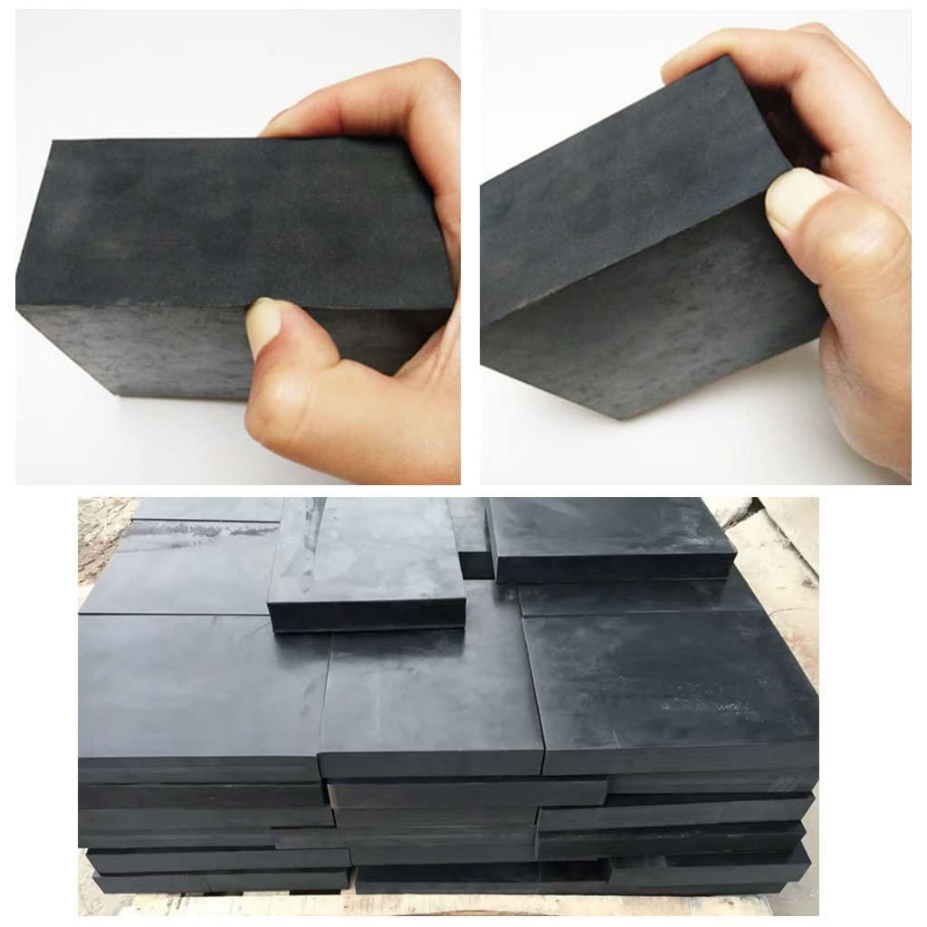 50x50mm Black Rubber Sheets Damping Gasket Pad, 10 mm 15 mm 20 mm 30 mm 50 mm Thick Shock-Absorbing Rubber Square Plate, 1pcs(50mm x 50mm x 10mm)