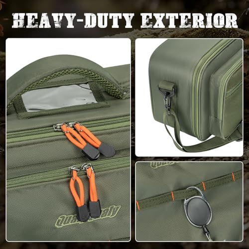 QualyQualy Fly Fishing Rod Travel Case, Heavy-Duty Fly Rod Bag Padded Protection & Portable Travel Fishing Rod Case with Shoulder Strap