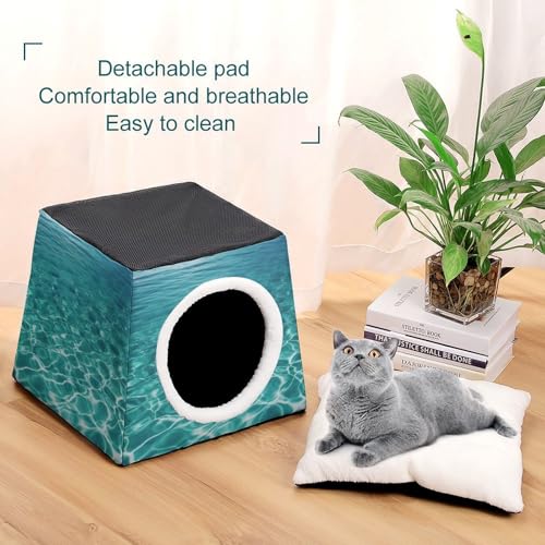 Nichoir confortable capsule d'espace bleu aqua pour chat - 7