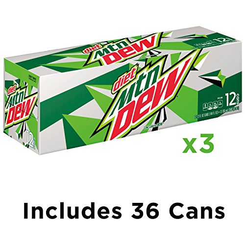 Diet Mountain Dew Soda, Fridge Pack Bundle, 12 Fl Oz, 36 Cans #TOP2