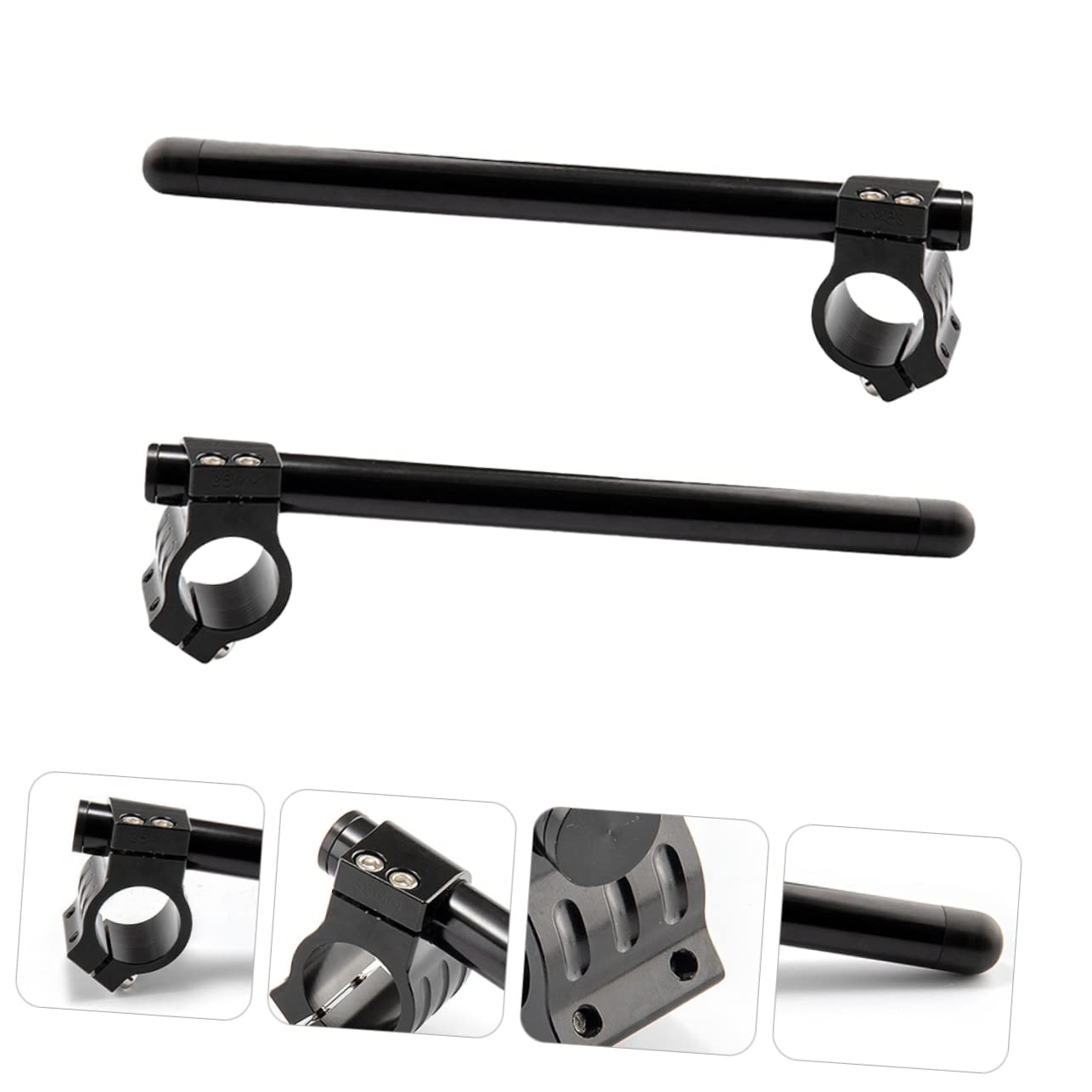 SOLUSTRE Bracelets de Guidon Cnc en Alliage D'aluminium Noir, Remplacement Direct, pour Fourche 41mm, Moto