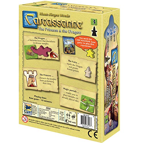 Carcassonne The Princess & The Dragon Board Game Expansion 3 | Family Board Game | Board Game For Adults And Family | Strategy Board Game | Adventure Board Game | 2-6 Players | Made By Z-Man Games #TOP1